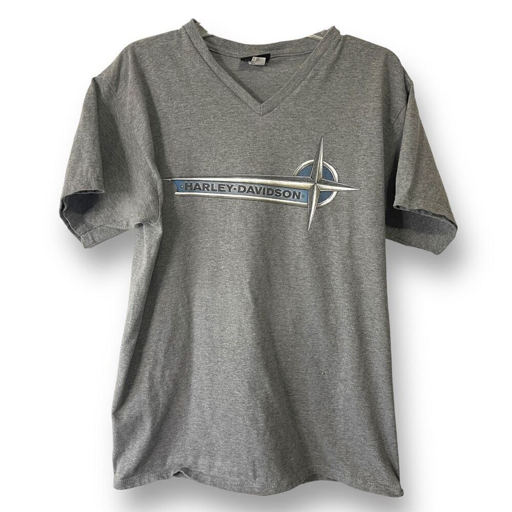 Harley Davidson Men's Motorcycle Central Texas‎ Graphic Tee Gray Large